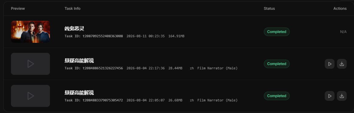 Task status and actions in Recapo